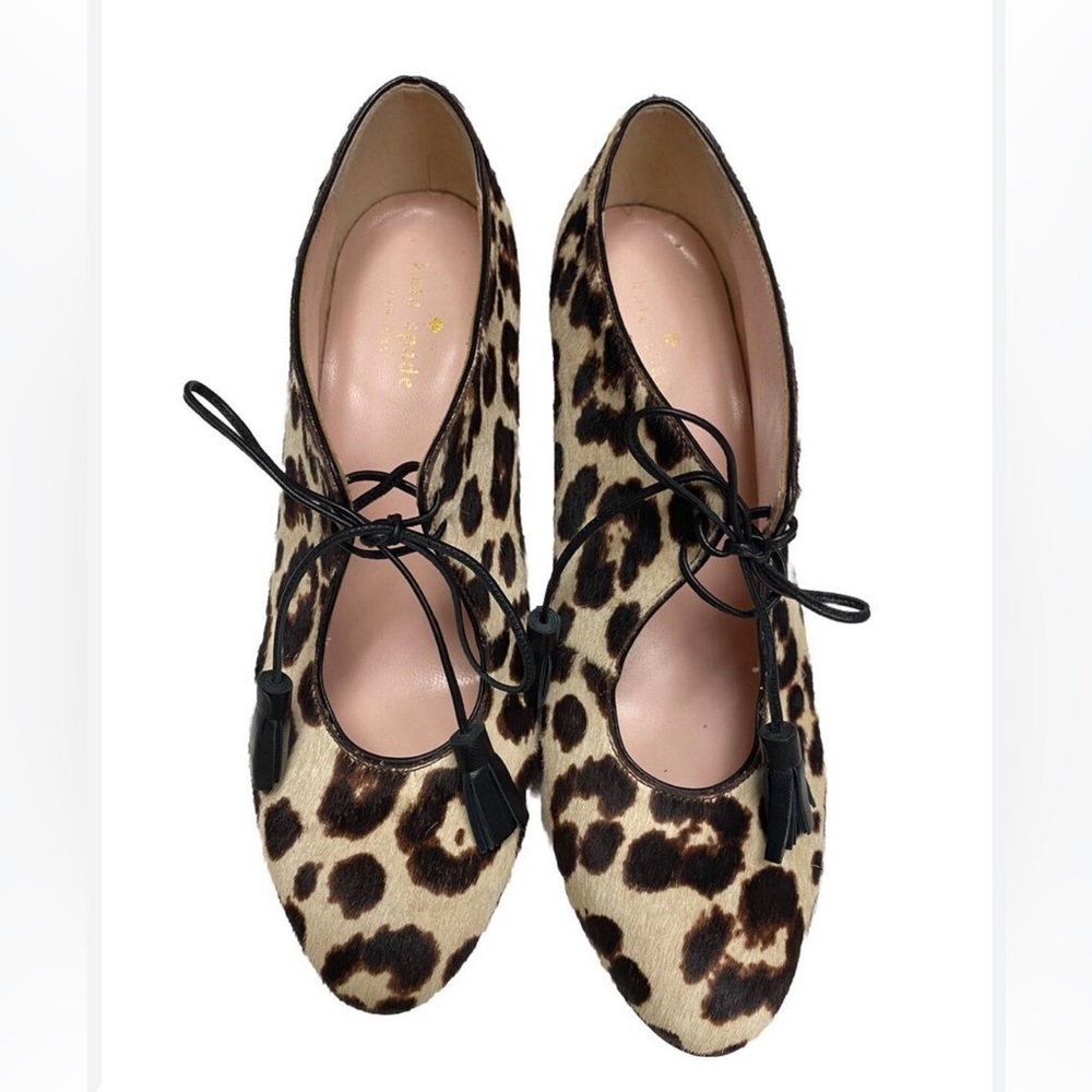 Kate Spade Leopard Print Lace-Up Pumps